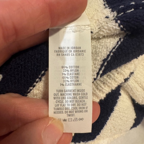 Aerie Blue and White Fitted Crop Hoodie - Picture 5 of 7